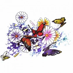 tatouage-ephemere-femme-papillon-et-fleur-multicouleur
