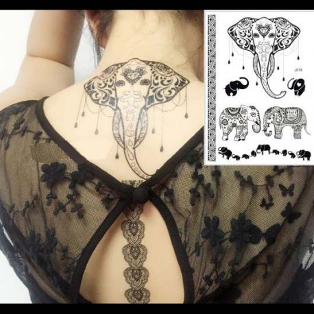tatouage ephemere elephant