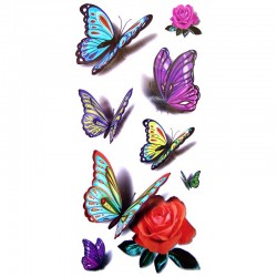 Tatouage-ephemere-papilon-3D-et-rose-rouge