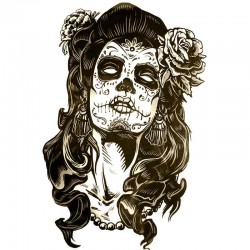 Tatouage-ephemere-portrait-femme-mexicaine