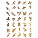Tatouages éphémère doré papillon, tribal et dragon