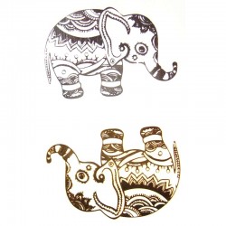 tatouage-ephemere-dore-et-argent-elephants